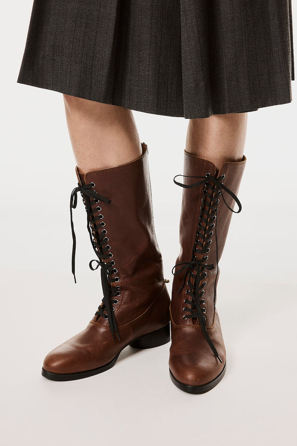 18 HOLE BACK ZIP BOOTS - BROWN / M26H9OJ013-MASU Official Online Store