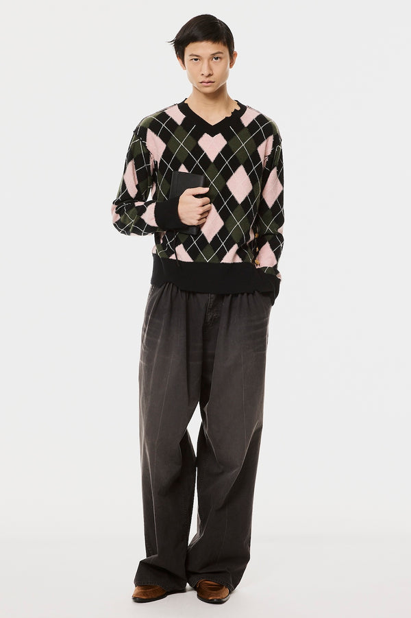 ACCORDION TUCK WORK PANTS - CHARCOAL / M26H9PL008-MASU Official Online Store