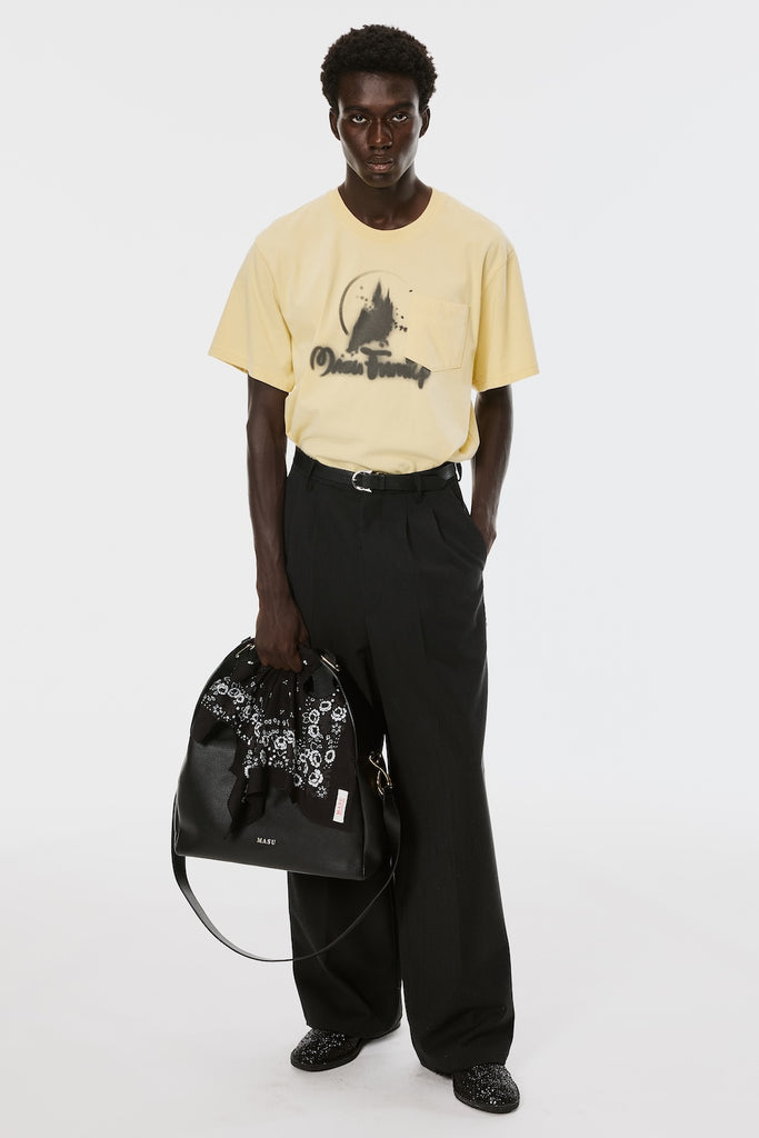 AGED CANVAS WIDE TROUSERS - BLACK EBONY / M26U6PL002-MASU Official Online Store