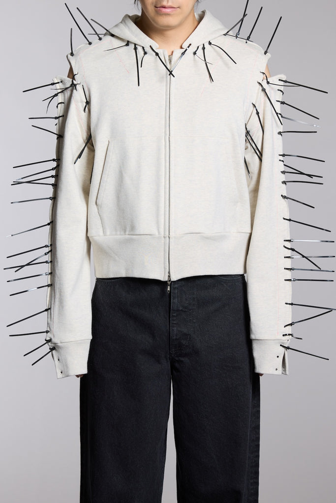 BONE NEEDLE ZIP-UP HOODIE - OATMEAL / M26B6CS001-MASU Official Online Store
