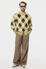 DIAMOND SCRAPED CARDIGAN - PISTACHIO / M26H9KN003-MASU Official Online Store