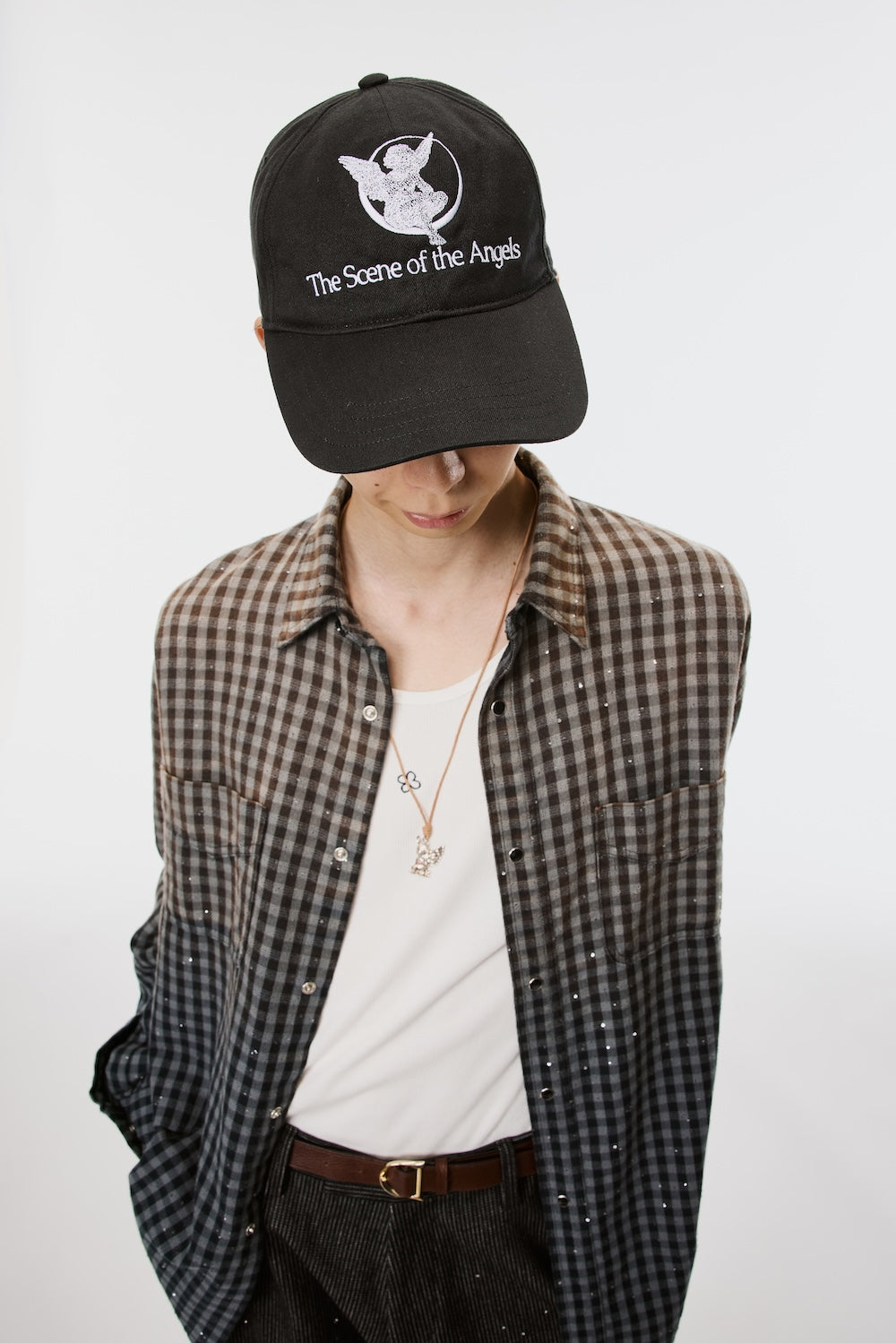 Faded Sparkling Plaid Shirt - Black - MASU– MASU Official Online Store