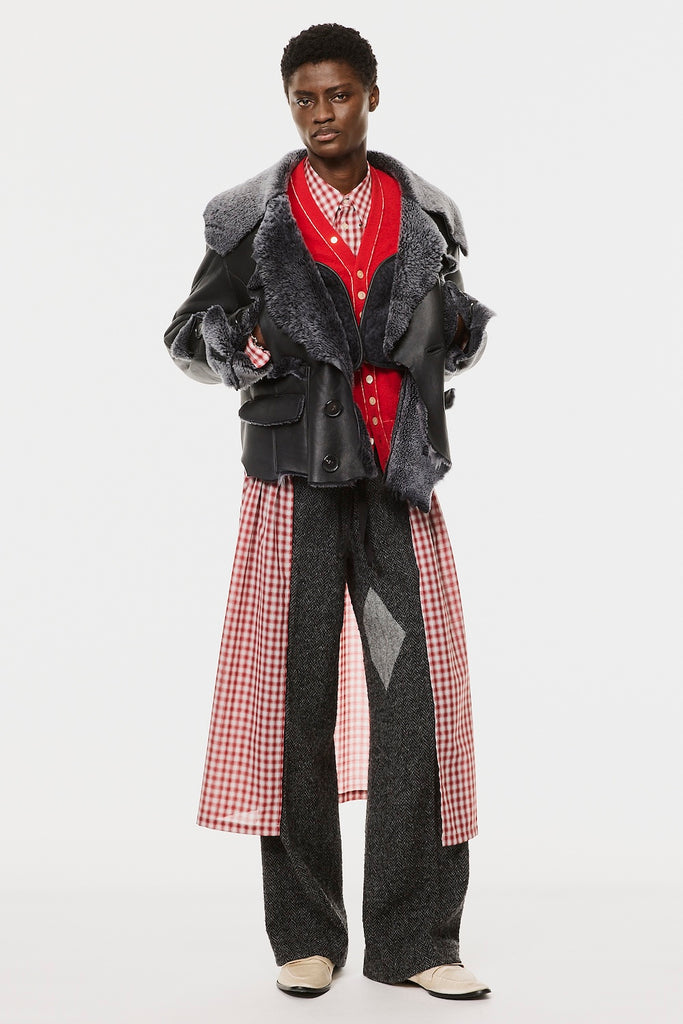 KNIGHT PLAID APRON - RED / M26H9OJ009-MASU Official Online Store