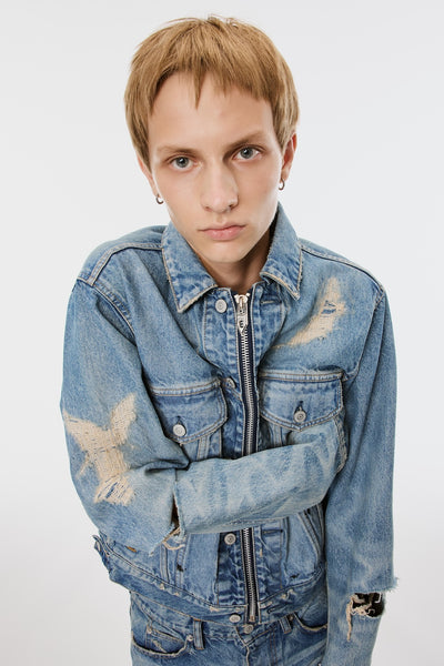 MB ZIP-UP DENIM JAKCET ANGEL DAMAGE - INDIGO / B26U6BL003-MASU Official Online Store