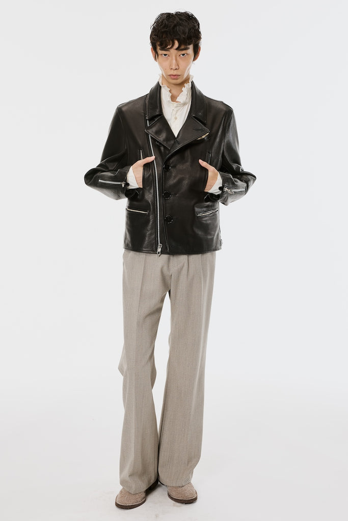 MOTORCYCLE LEATHER JACKET - BLACK / M26U6BL001-MASU Official Online Store