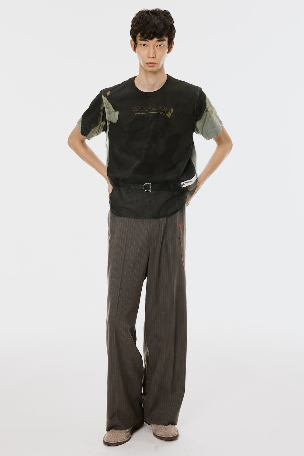 Red Angel Wide Trousers - Stone Gray - MASU– MASU Official Online