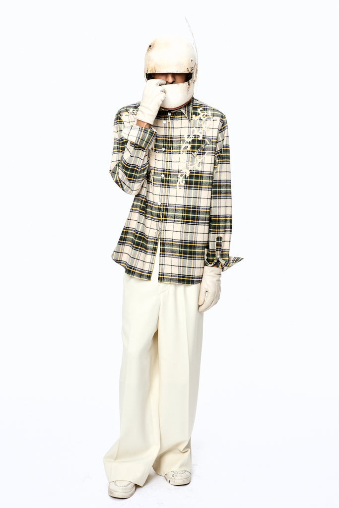 RODEO ZIP-UP PLAID SHIRT - CREAM / M25F9SL005-MASU Official Online Store
