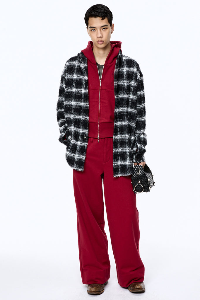 SHAGGY PLAID SHIRT - BLACK / M25F9SL006-MASU Official Online Store