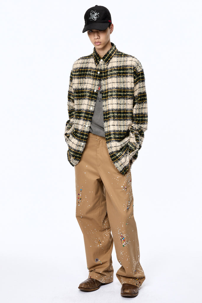SHAGGY PLAID SHIRT - CREAM / M25F9SL006-MASU Official Online Store