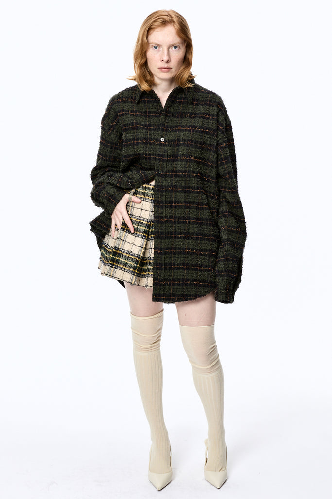 SHAGGY PLAID SKIRT - CREAM / M25F9OJ005-MASU Official Online Store