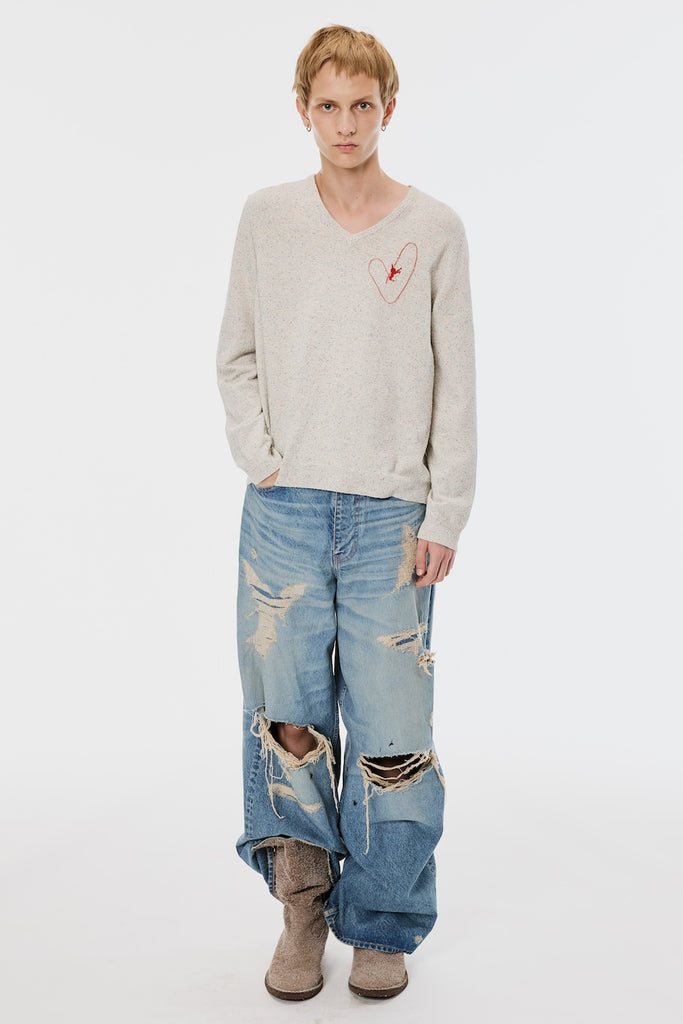 SILK NEP SWEATER - WHITE / M26U6KN002-MASU Official Online Store