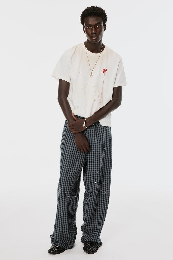 SPARKLING PLAID WIDE EASY PANTS - BLACK / M26U6PL009-MASU Official Online Store