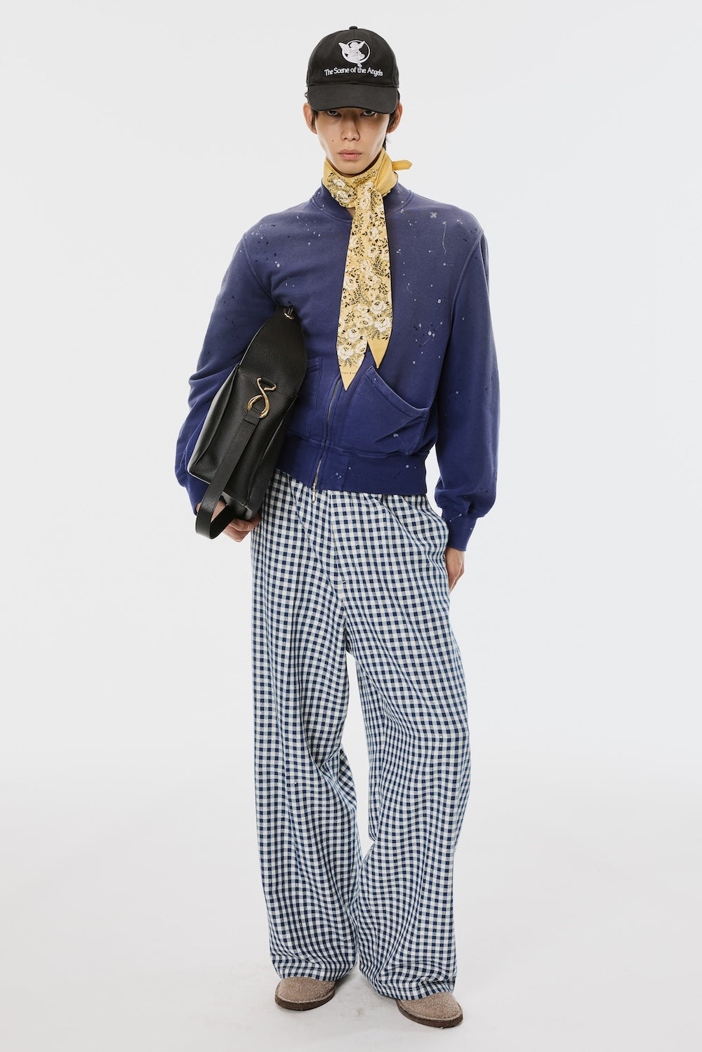 Sparkling Plaid Wide Easy Pants - Blue - MASU– MASU Official