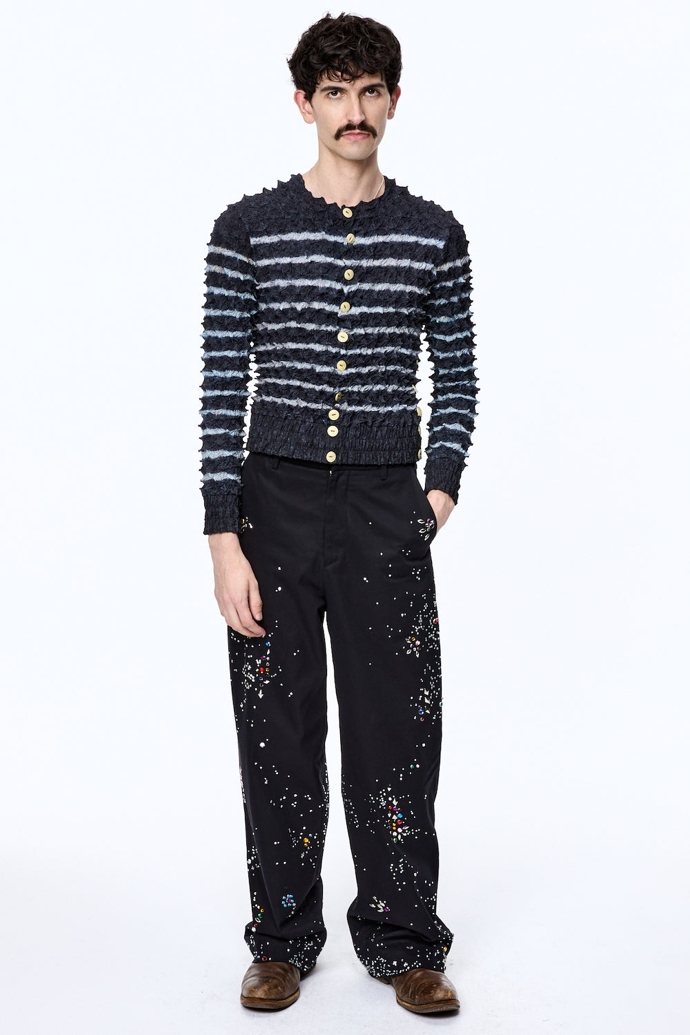 最終値下げMASU 2025SS スパイキー ポップコーン カーディガン 46 最終値下げMASU 2025SS スパイキー ポップコーン カーディガン 46