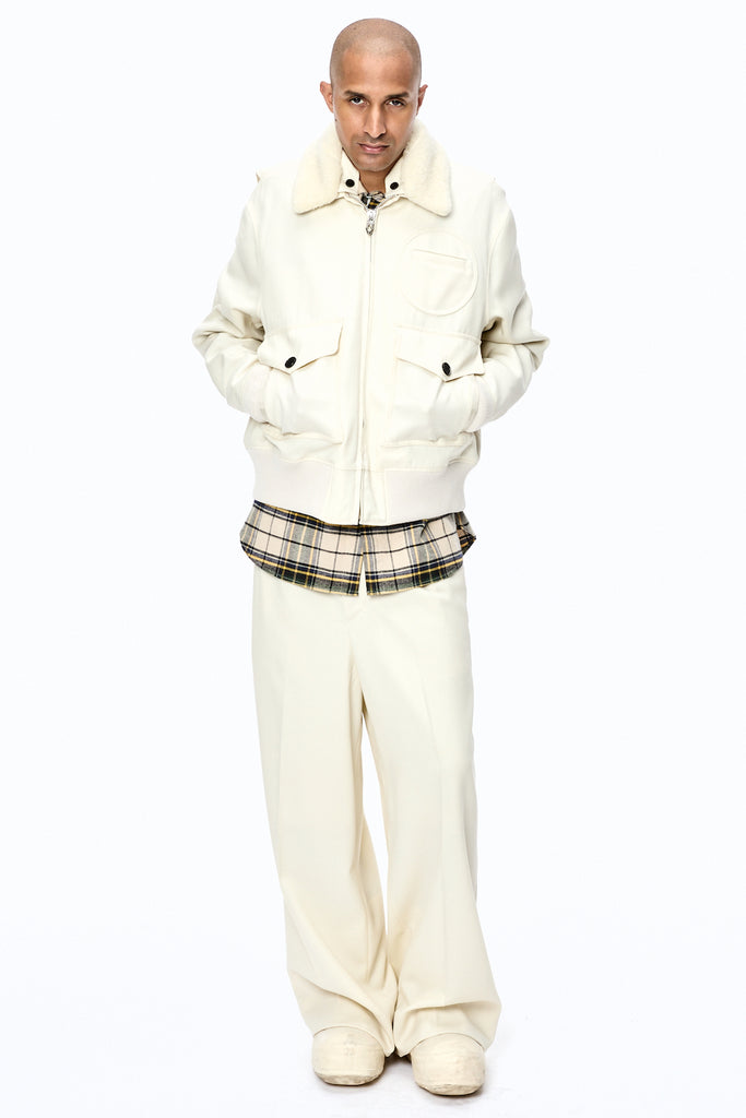 SWEET PILOT FLIGHT JACKET - WHITE / M25F9BL006-MASU Official Online Store