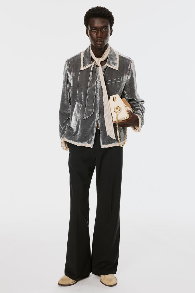 UNEVEN VELVET JACKET - CHARCOAL / M26U6BL004-MASU Official Online Store