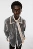 UNEVEN VELVET SCARF - CHARCOAL / M26U6OJ002-MASU Official Online Store