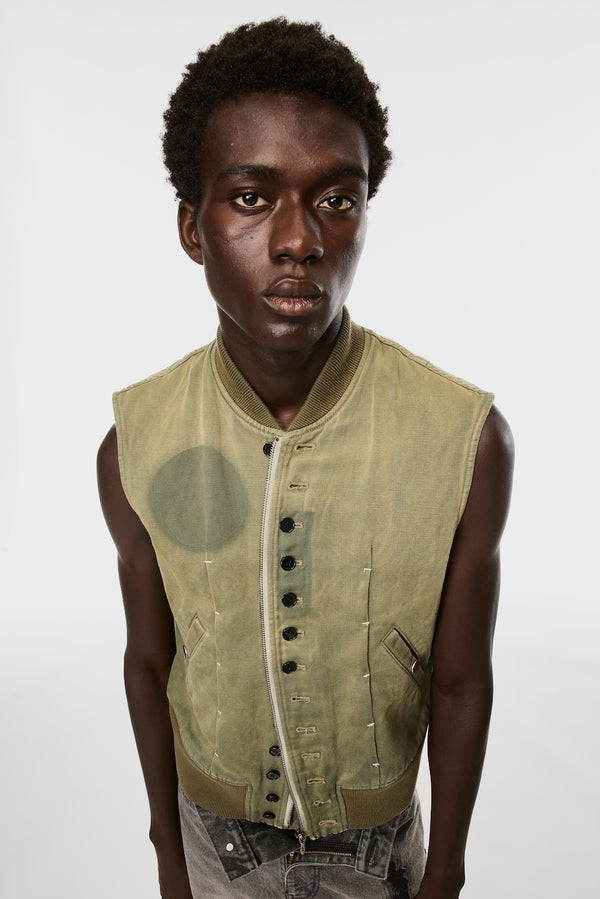 VICTORIAN BOMBER VEST - SAGE GREEN / M26U6VT001-MASU Official Online Store