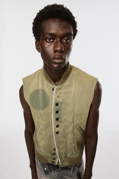 Victorian Bomber Vest - Sage Green - MASU– MASU Official Online Store