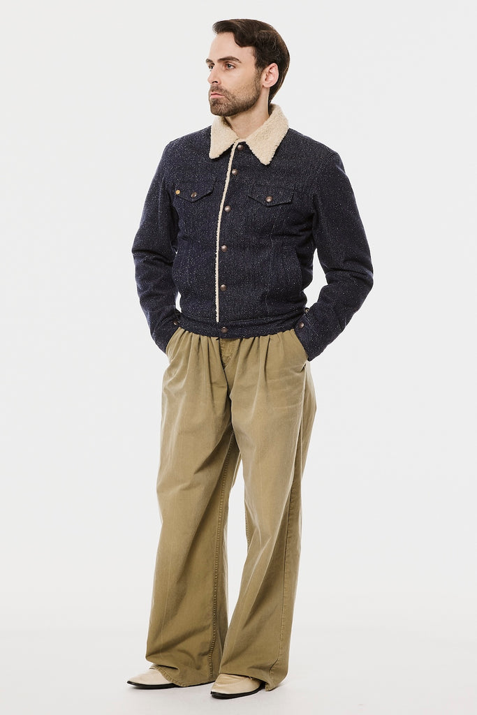 ACCORDION TUCK WORK PANTS - OLIVE / M26H9PL008-MASU Official Online Store