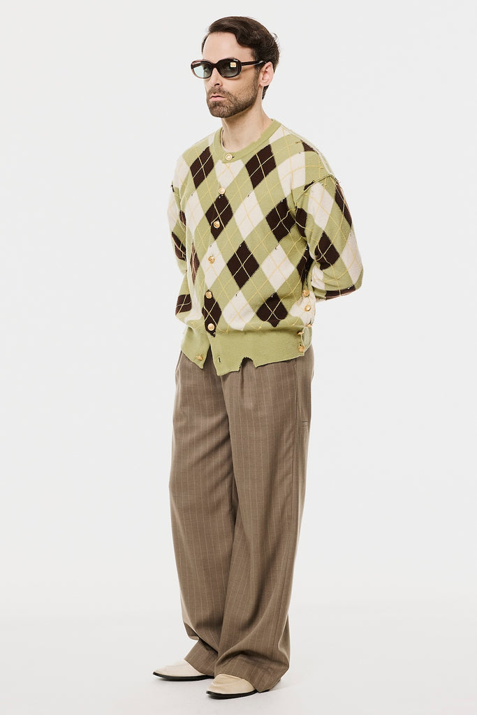 DIAMOND SCRAPED CARDIGAN - PISTACHIO / M26H9KN003-MASU Official Online Store