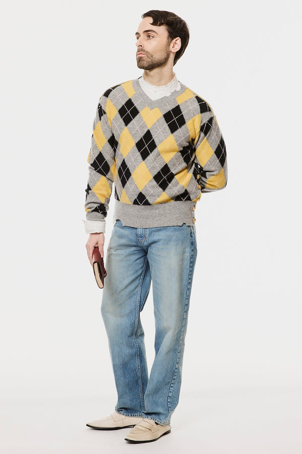 DIAMOND SCRAPED SWEATER - LEMON / M26H9KN002-MASU Official Online Store