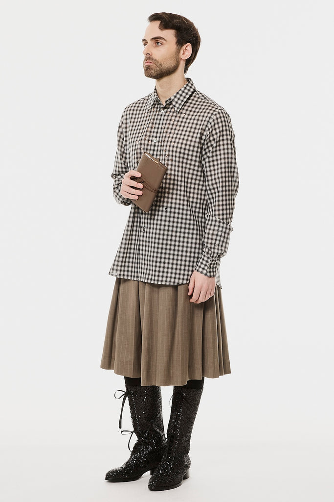 HEART HOLE PLAID SHIRT - BLACK / M26H9SL002-MASU Official Online Store