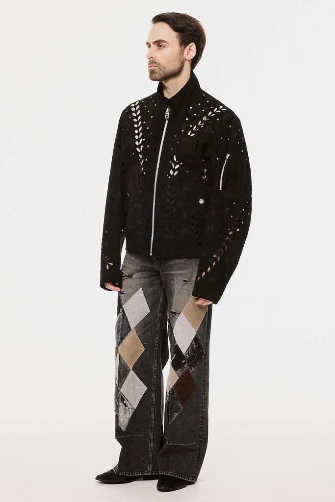 IVY HOLE LEATHER FLIGHT JACKET - BLACK / M26H9BL005-MASU Official Online Store