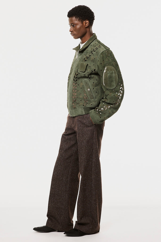 IVY HOLE LEATHER FLIGHT JACKET - MOSS GREEN / M26H9BL005-MASU Official Online Store