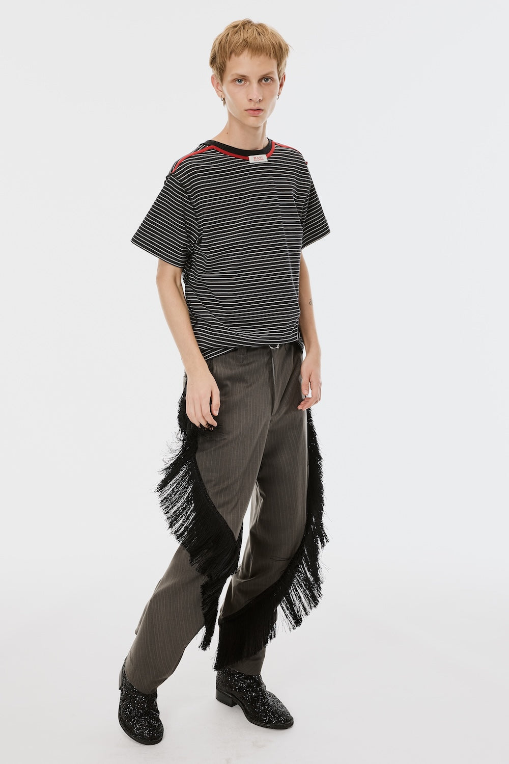 Opposite Stripe T-Shirt - Black - MASU– MASU Official Online Store