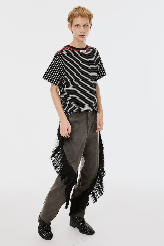 OPPOSITE STRIPE T-SHIRT - BLACK / M26U6CS008-MASU Official Online Store