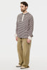 OPPOSITE WAFFLE STRIPE PULLOVER SHIRT - PINK / M26H9CS006-MASU Official Online Store