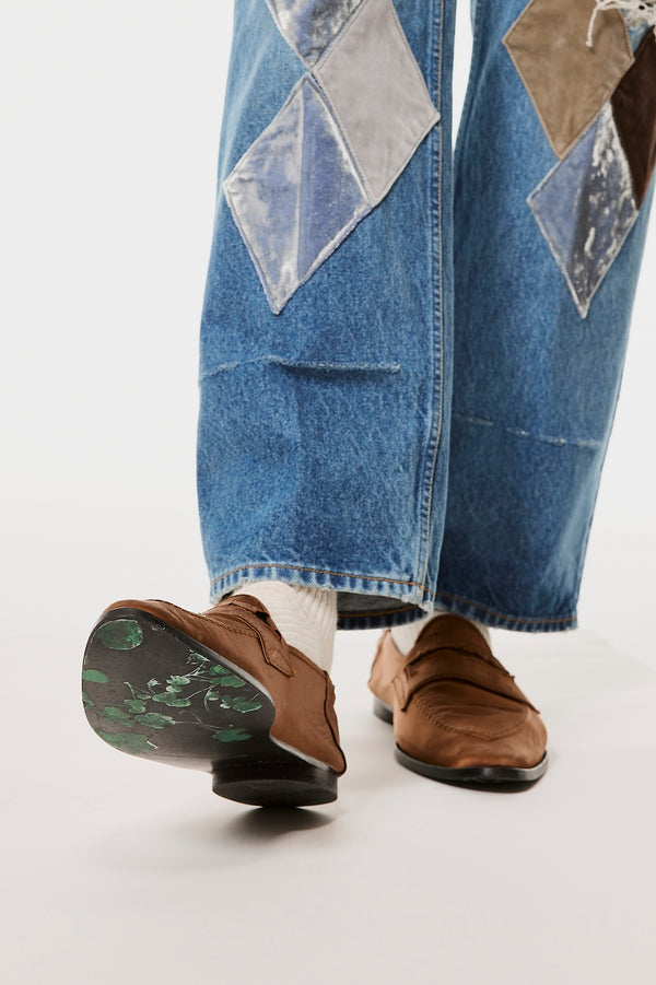 SILK SATIN SLIP-ON SHOES - BROWN / M26H9OJ012-MASU Official Online Store