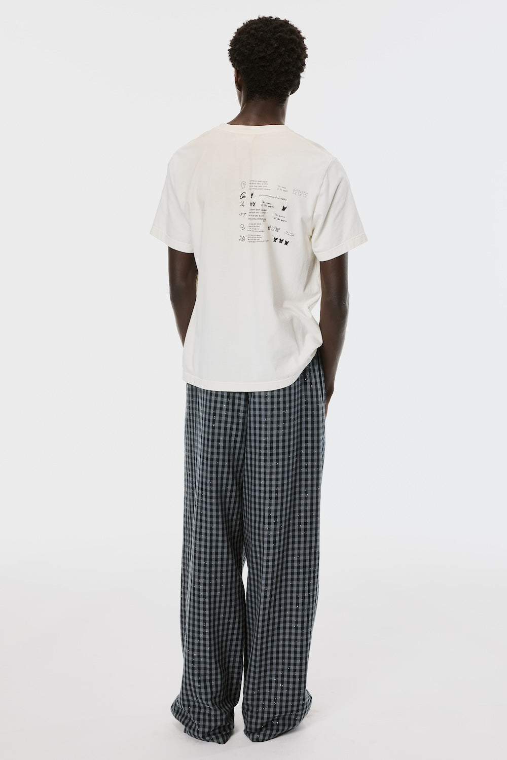 パンツ MASU SPARKLING PLAID WIDE EASY PANTS 46 Sparkling Plaid Wide Easy Pants - Black - MASU– MASU Official