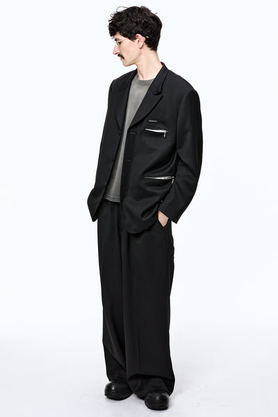 TUCKED WIDE TROUSERS - BLACK / M25F9PL007-MASU Official Online Store