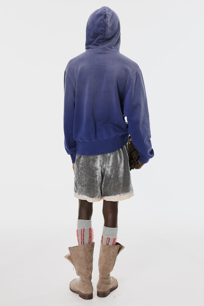 UNEVEN VELVET SHORTS - CHARCOAL / M26U6PS004-MASU Official Online Store