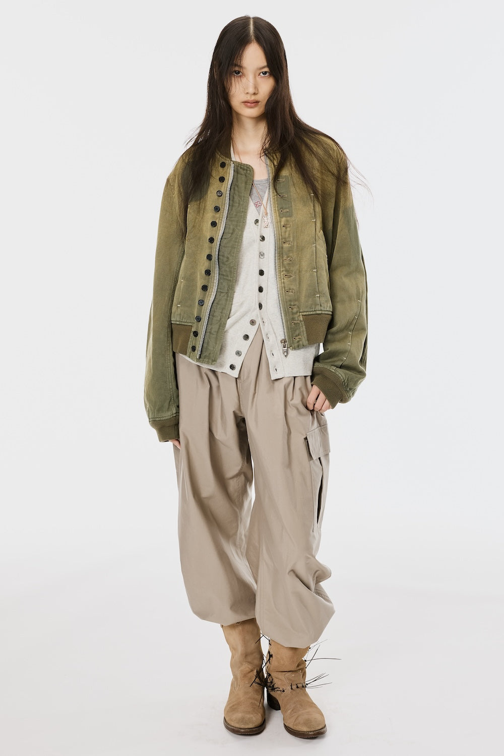 Victorian Bomber Jacket - Sage Green - MASU– MASU Official Online