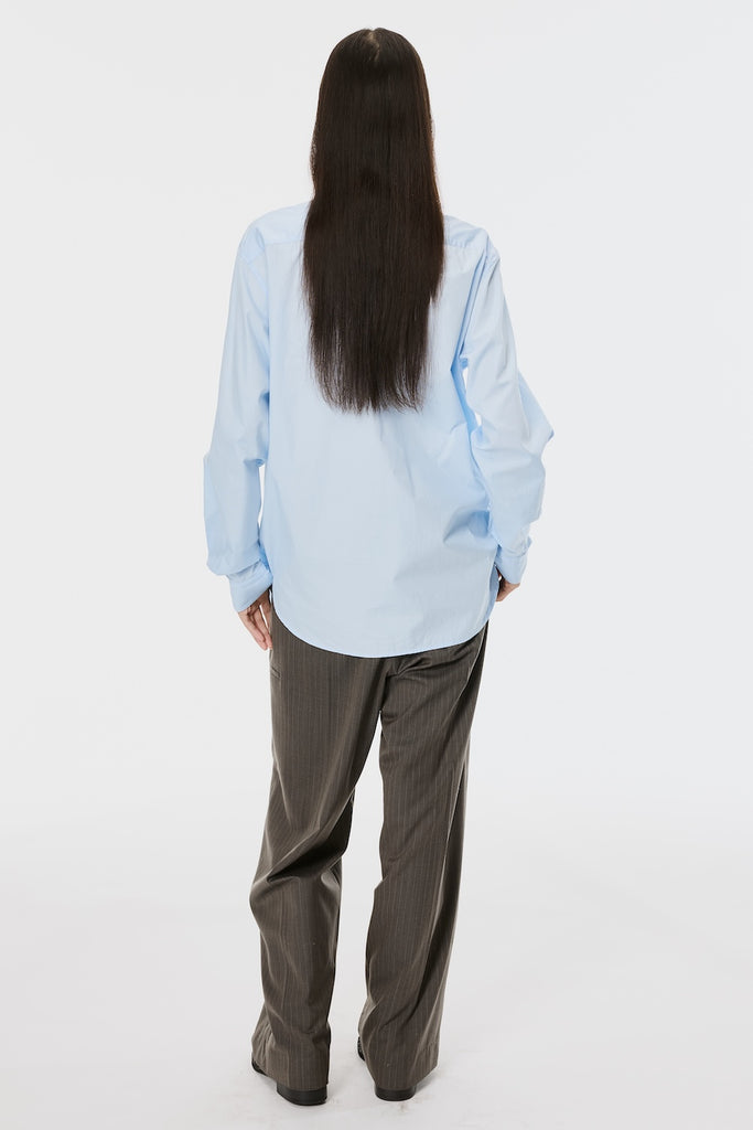 ZIP-UP FRILL COLLAR SHIRT - SAX / M26U6SL004-MASU Official Online Store