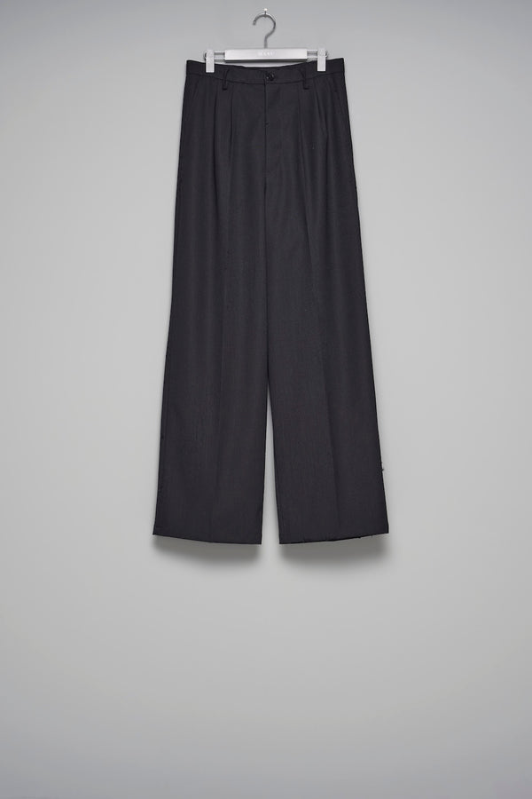 AGED CANVAS WIDE TROUSERS - BLACK EBONY / M26U6PL002-MASU Official Online Store