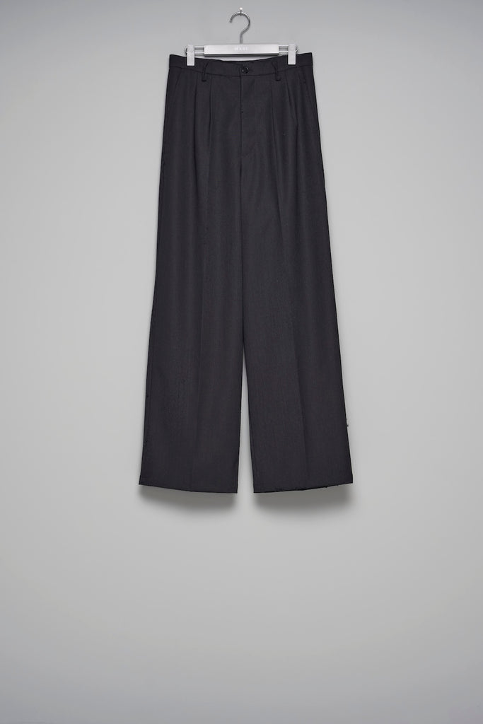 AGED CANVAS WIDE TROUSERS - BLACK EBONY / M26U6PL002-MASU Official Online Store