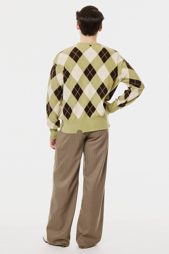 DIAMOND SCRAPED CARDIGAN - PISTACHIO / M26H9KN003-MASU Official Online Store