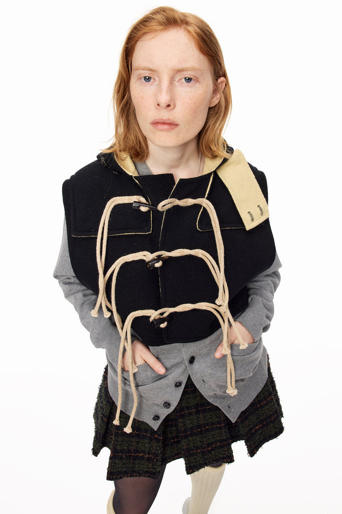 DUFFLE VEST - BLACK / M25F9VT001-MASU Official Online Store