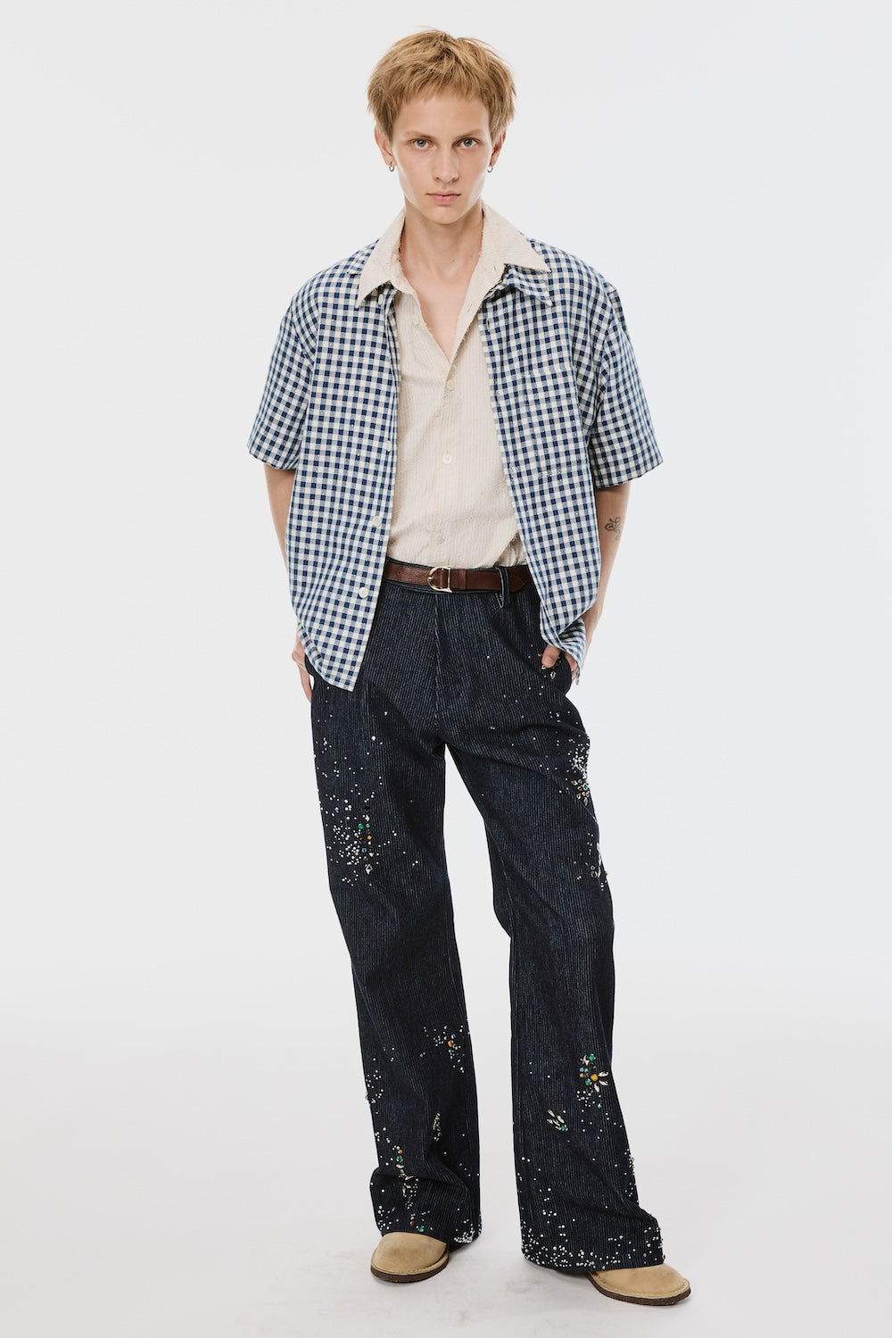 Ga**Xy Pique Work Trousers - Indigo - MASU– MASU Official Online Store