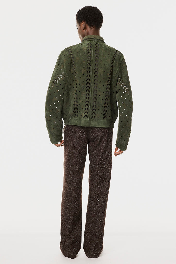 IVY HOLE LEATHER FLIGHT JACKET - MOSS GREEN / M26H9BL005-MASU Official Online Store