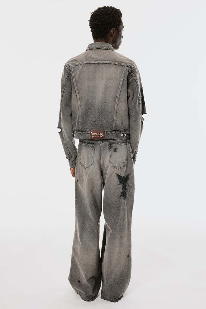 MB ZIP-UP DENIM JAKCET ANGEL DAMAGE - BLACK / B26U6BL003-MASU Official Online Store