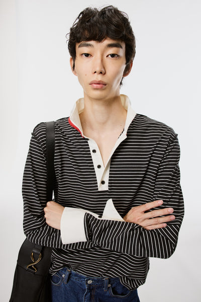 OPPOSITE STRIPE PULLOVER SHIRT - BLACK / M26U6CS009-MASU Official Online Store