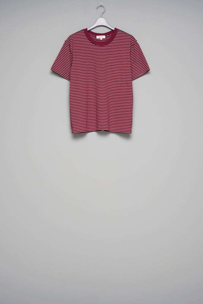 OPPOSITE STRIPE T-SHIRT - WINE RED / M26U6CS008-MASU Official Online Store