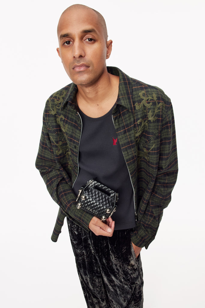 RODEO ZIP-UP PLAID SHIRT - GREEN / M25F9SL005-MASU Official Online Store