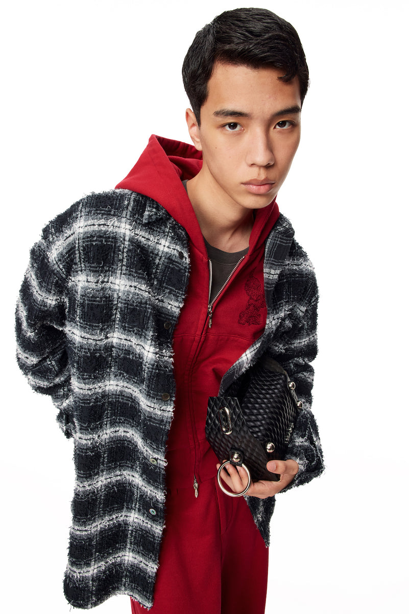 Shaggy Plaid Shirt - Black - MASU– MASU Official Online Store