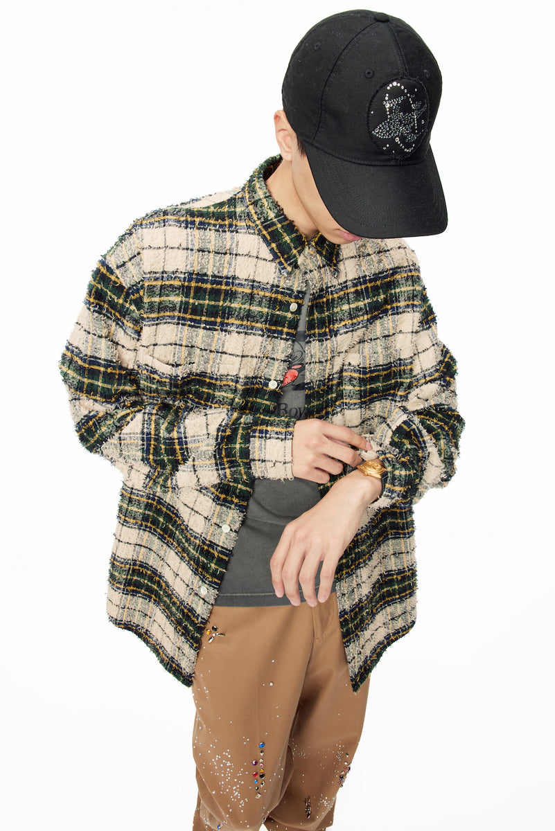 MASU 25aw チェックシャツ 003-SHAGGYPLAIDSHIRT-